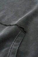 Wax-Dyed Distressed Heavyweight Hoodie - Dark Gray