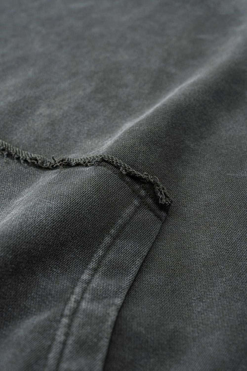 Wax-Dyed Distressed Heavyweight Hoodie - Dark Gray