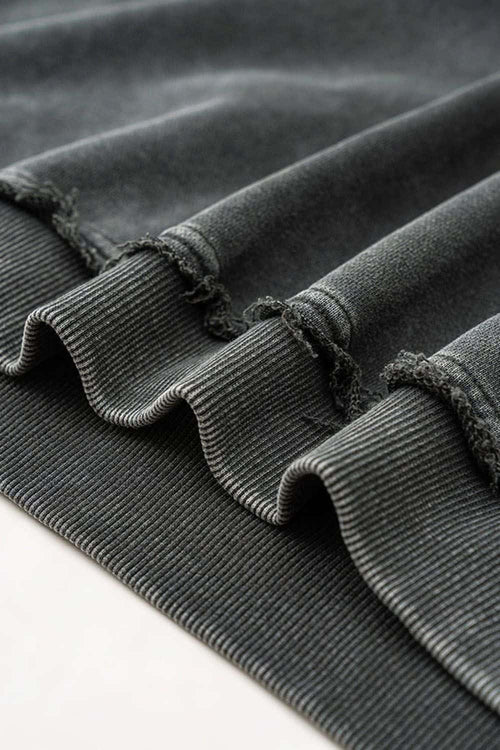 Wax-Dyed Distressed Heavyweight Hoodie - Dark Gray