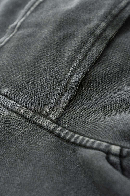 Wax-Dyed Distressed Heavyweight Hoodie - Dark Gray