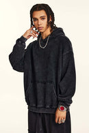Wax-Dyed Distressed Heavyweight Hoodie - Fried Snowflakes