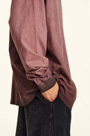 Washed Distressed Long-Sleeve Tee - Plum Purple