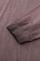 Washed Distressed Long-Sleeve Tee - Plum Purple