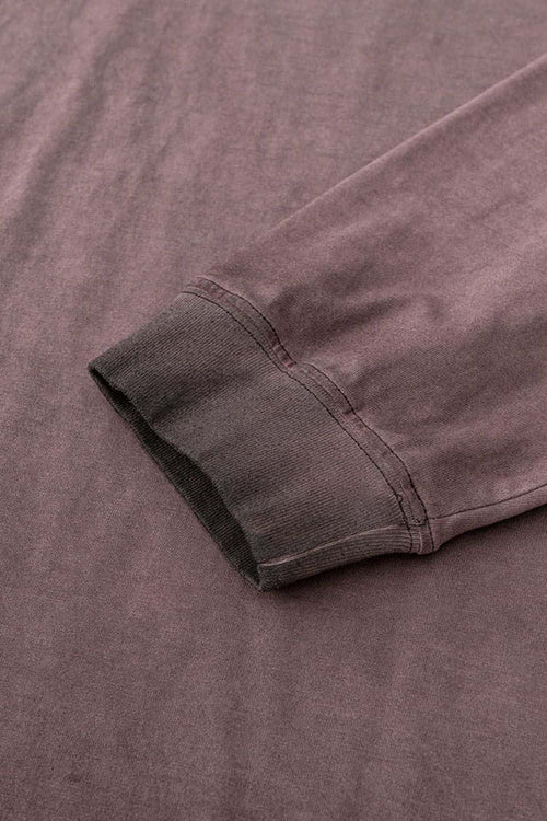 Washed Distressed Long-Sleeve Tee - Plum Purple