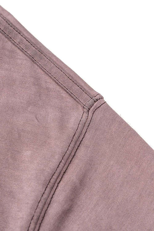 Washed Distressed Long-Sleeve Tee - Plum Purple