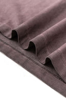 Washed Distressed Long-Sleeve Tee - Plum Purple