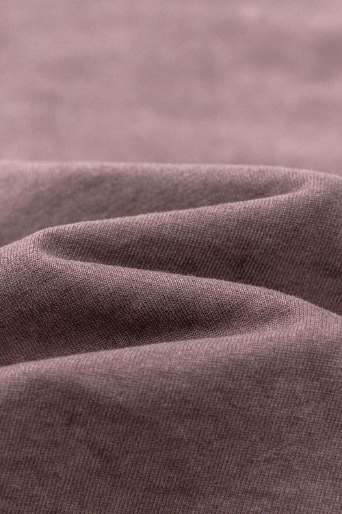 Washed Distressed Long-Sleeve Tee - Plum Purple