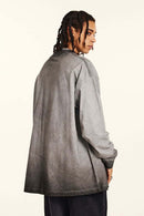 Washed Distressed Long-Sleeve Tee - Dark Gray