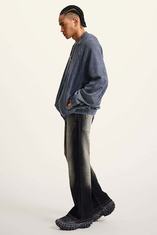 Heavyweight Terry Washed Raglan Jacket - Royal Blue