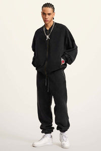 Heavyweight Terry Washed Raglan Jacket - Fried Snowflakes