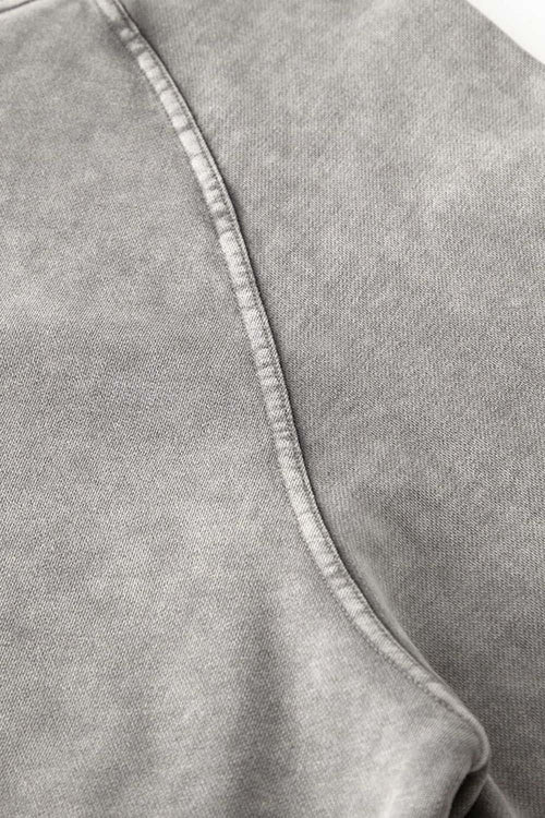 Heavyweight Terry Washed Raglan Jacket - Medium Gray