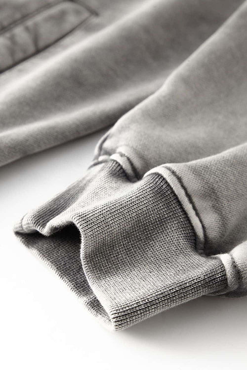 Heavyweight Terry Washed Raglan Jacket - Medium Gray