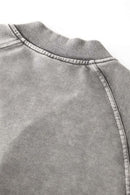 Heavyweight Terry Washed Raglan Jacket - Medium Gray