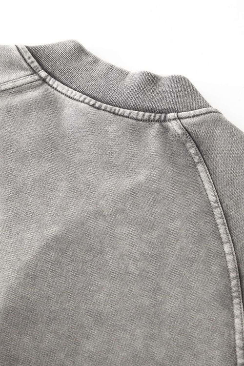 Heavyweight Terry Washed Raglan Jacket - Medium Gray