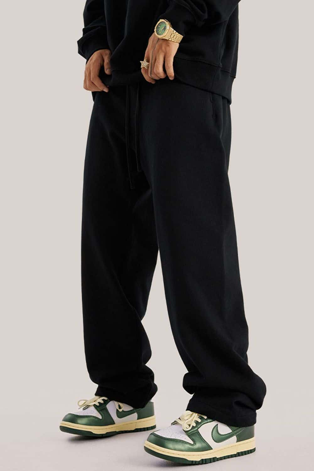 Heavyweight Loose-Fit Athletic Sweatpants in Pure White