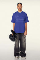 Cool-Touch Quick-Drying Graphic T-Shirt in Blue - front product view
