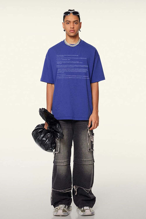 Cool-Touch Quick-Drying Graphic T-Shirt in Blue - front product view