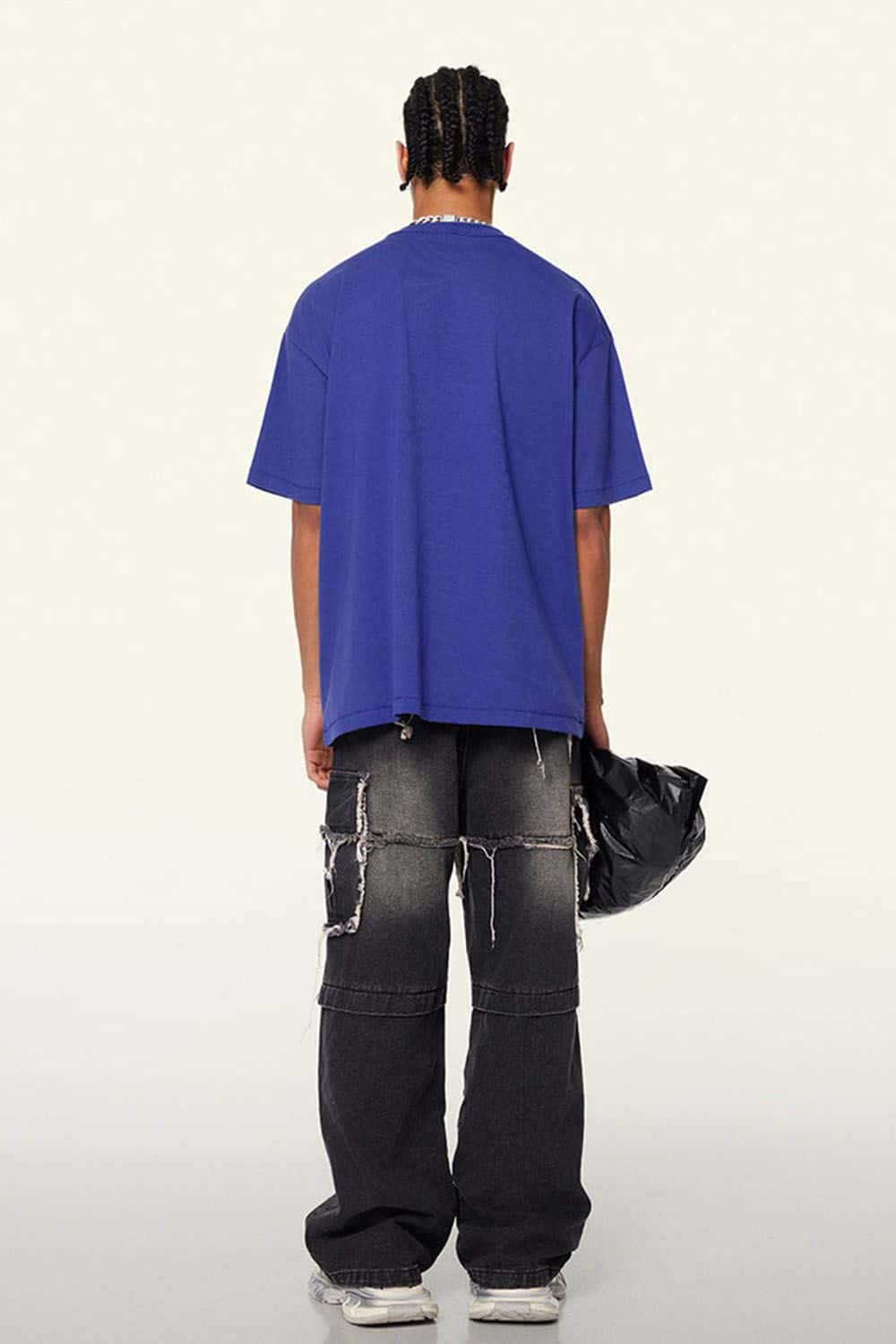 Cool-Touch Quick-Drying Graphic T-Shirt in Blue - back product view