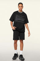 Cool-Touch Quick-Drying Graphic T-Shirt in Metallic Black - front product view
