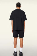 Cool-Touch Quick-Drying Graphic T-Shirt in Metallic Black - back product view