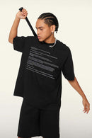 Cool-Touch Quick-Drying Graphic T-Shirt in Metallic Black - front product view