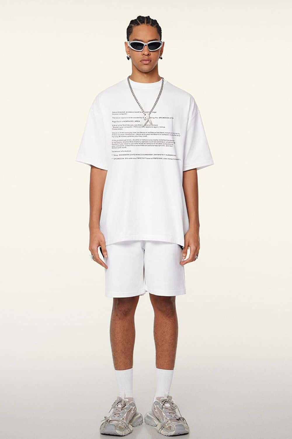 Cool-Touch Quick-Drying Graphic T-Shirt in Teeth White - front product view