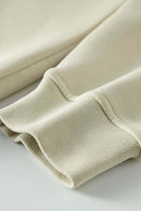 Washed Fleece-Lined Relaxed Crew-Neck Sweatshirt in Gray Apricot - product detail close-up