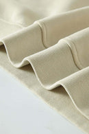 Washed Fleece-Lined Relaxed Crew-Neck Sweatshirt in Gray Apricot - product detail close-up