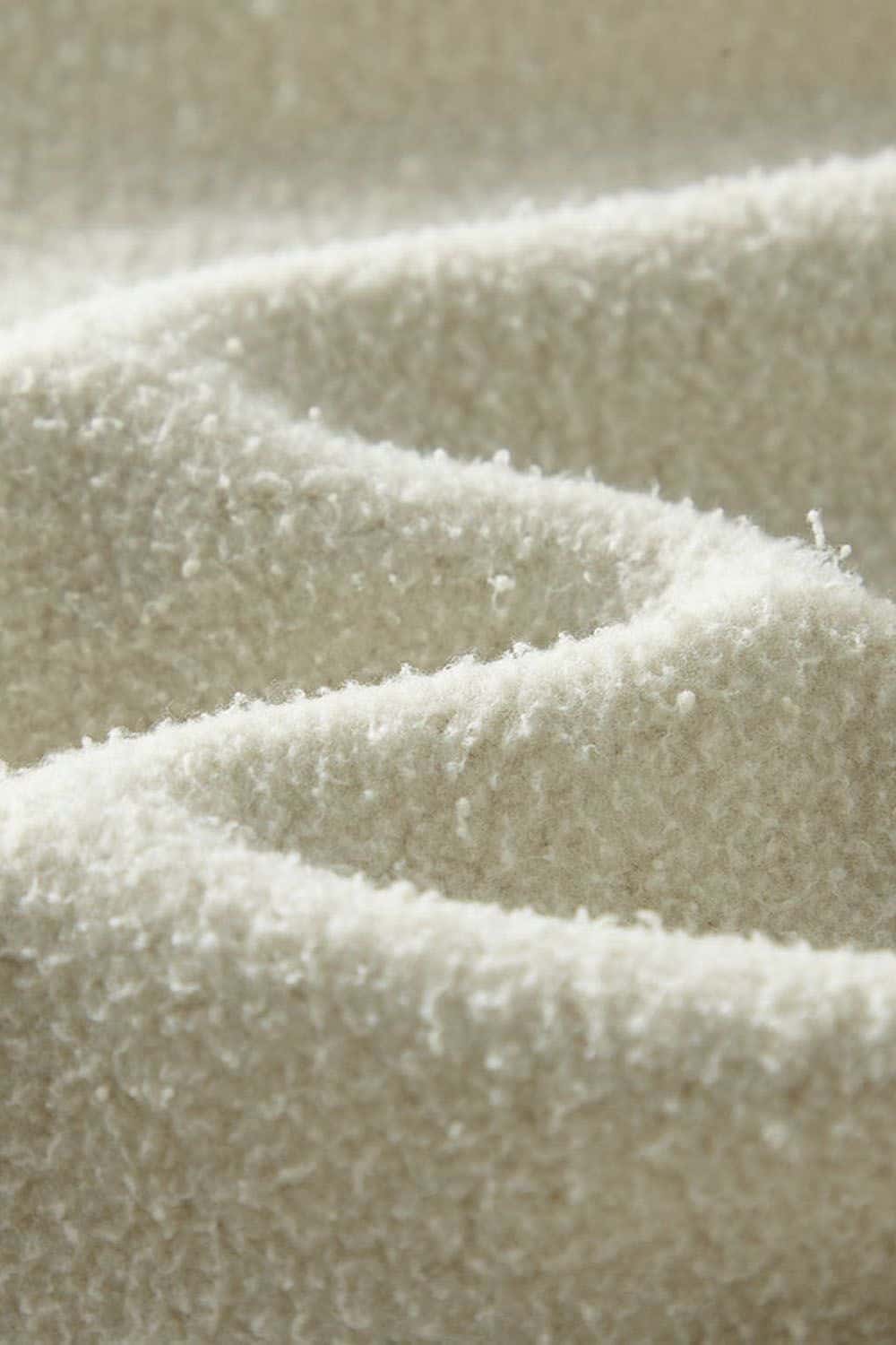 Washed Fleece-Lined Relaxed Crew-Neck Sweatshirt in Gray Apricot - fabric texture close-up
