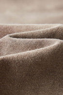 Washed Drop-Shoulder Long-Sleeve Cotton T-Shirt in Coffee - fabric texture close-up