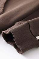 Contrast Stripe Raglan Hoodie - Chocolate
