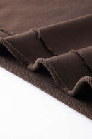 Contrast Stripe Raglan Hoodie - Chocolate