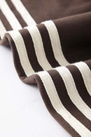 Contrast Stripe Raglan Hoodie - Chocolate