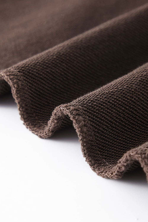 Contrast Stripe Raglan Hoodie - Chocolate