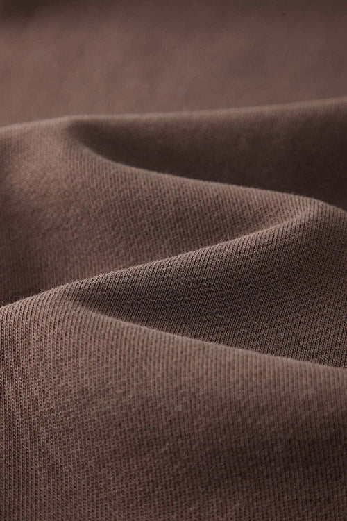 Contrast Stripe Raglan Hoodie - Chocolate