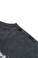 Vintage Washed Graphic Cotton Tee - Slate Black