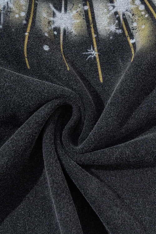 Vintage Washed Graphic Cotton Tee - Slate Black