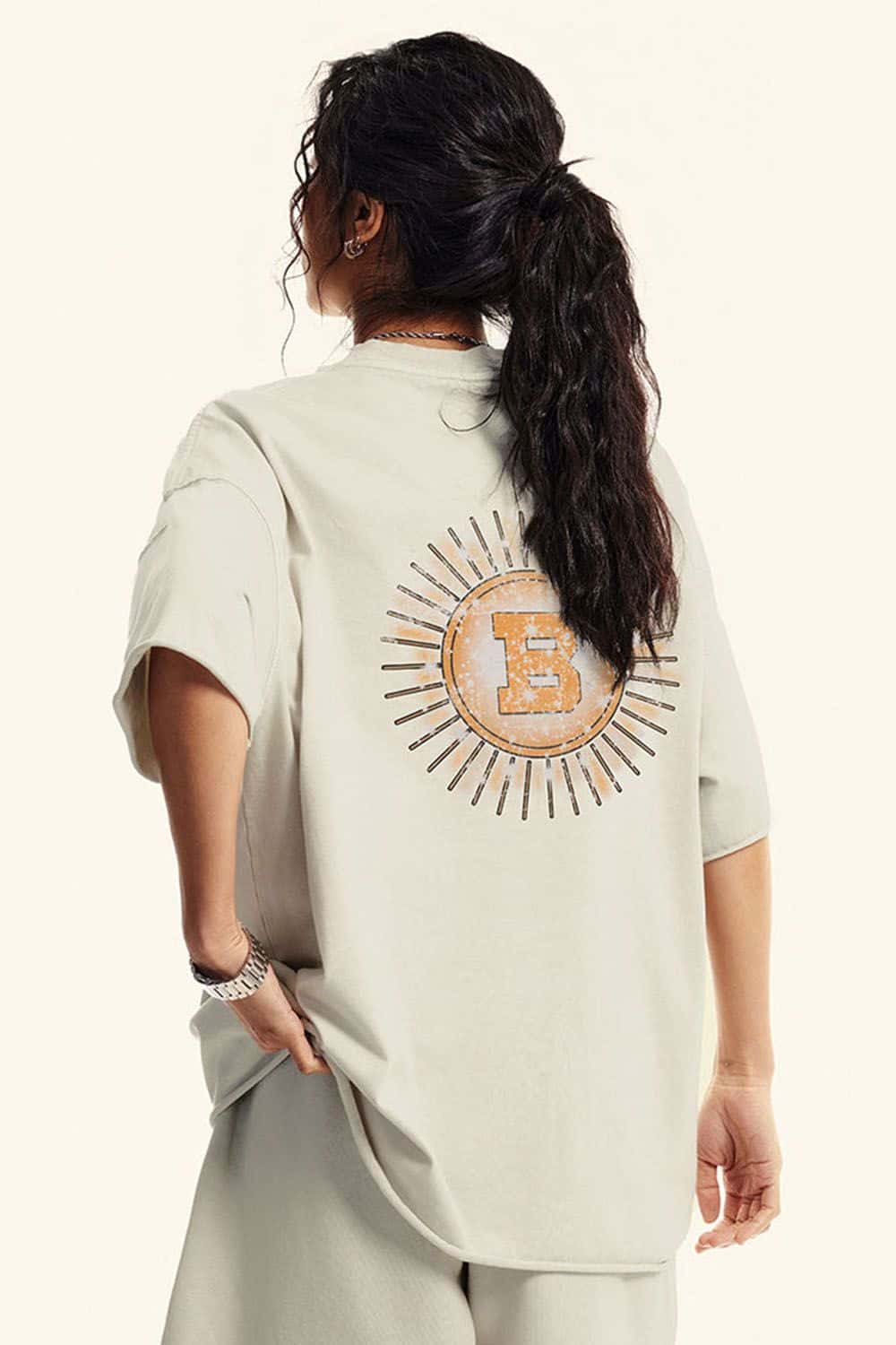 Vintage Washed Graphic Cotton Tee - Slate Rice