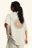 Vintage Washed Graphic Cotton Tee - Slate Rice