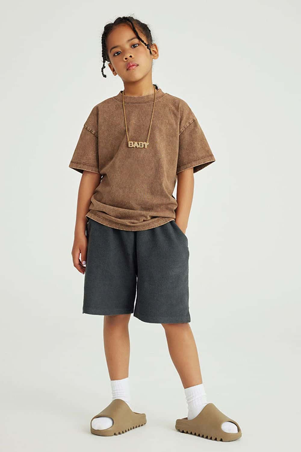 Kids' High Street Washed Split-Hem Shorts