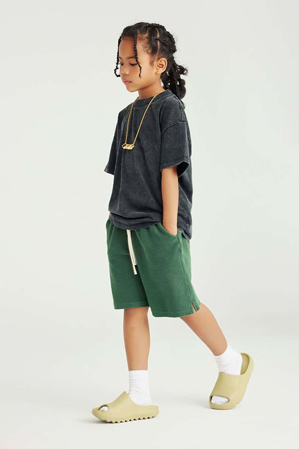 Kids' High Street Washed Split-Hem Shorts