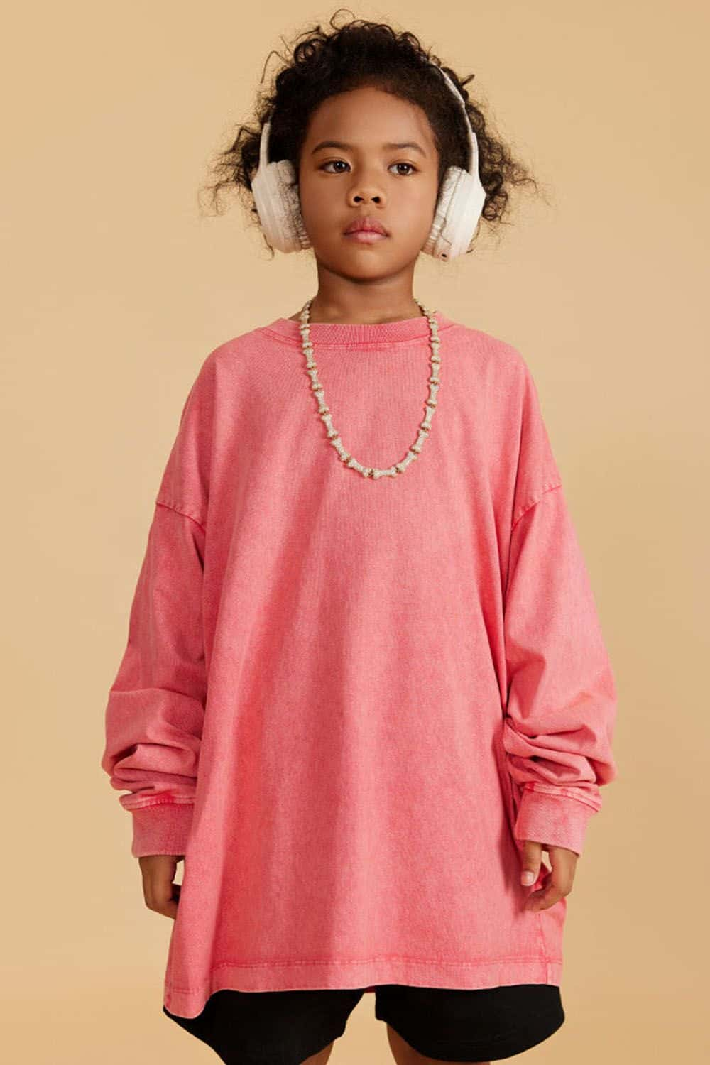 Kids' Vintage Washed Cotton Long Sleeve Top