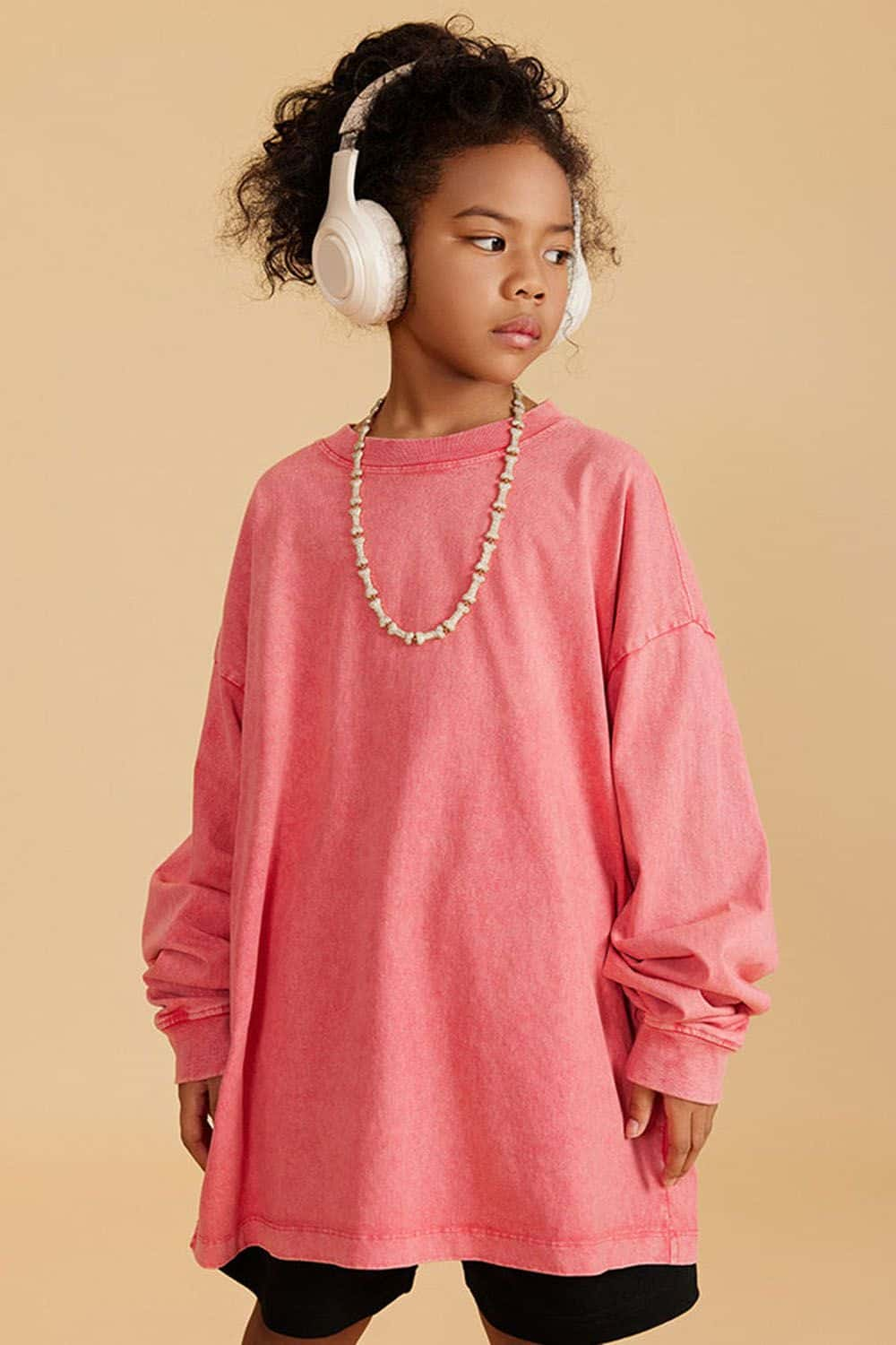 Kids' Vintage Washed Cotton Long Sleeve Top