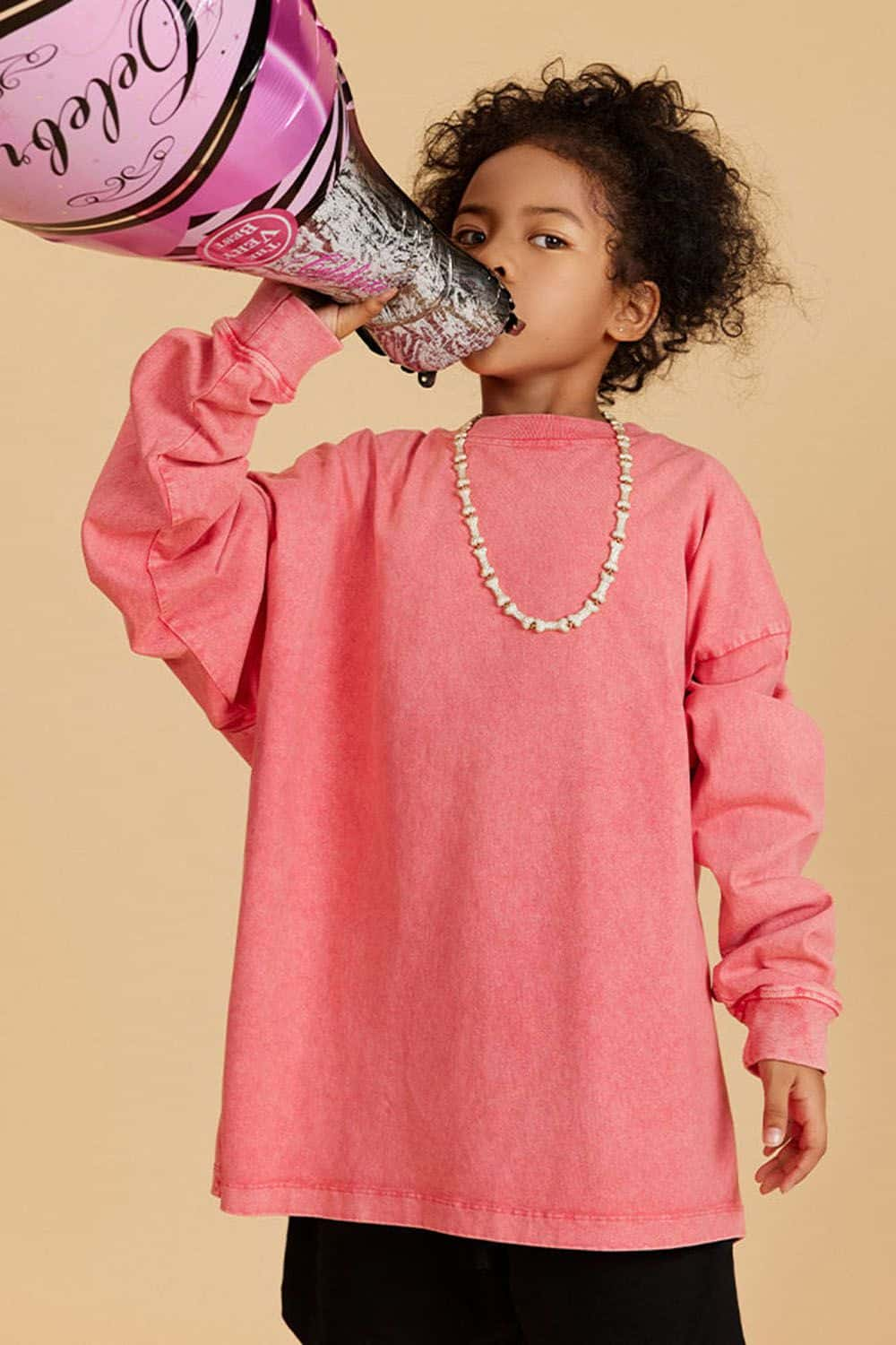 Kids' Vintage Washed Cotton Long Sleeve Top