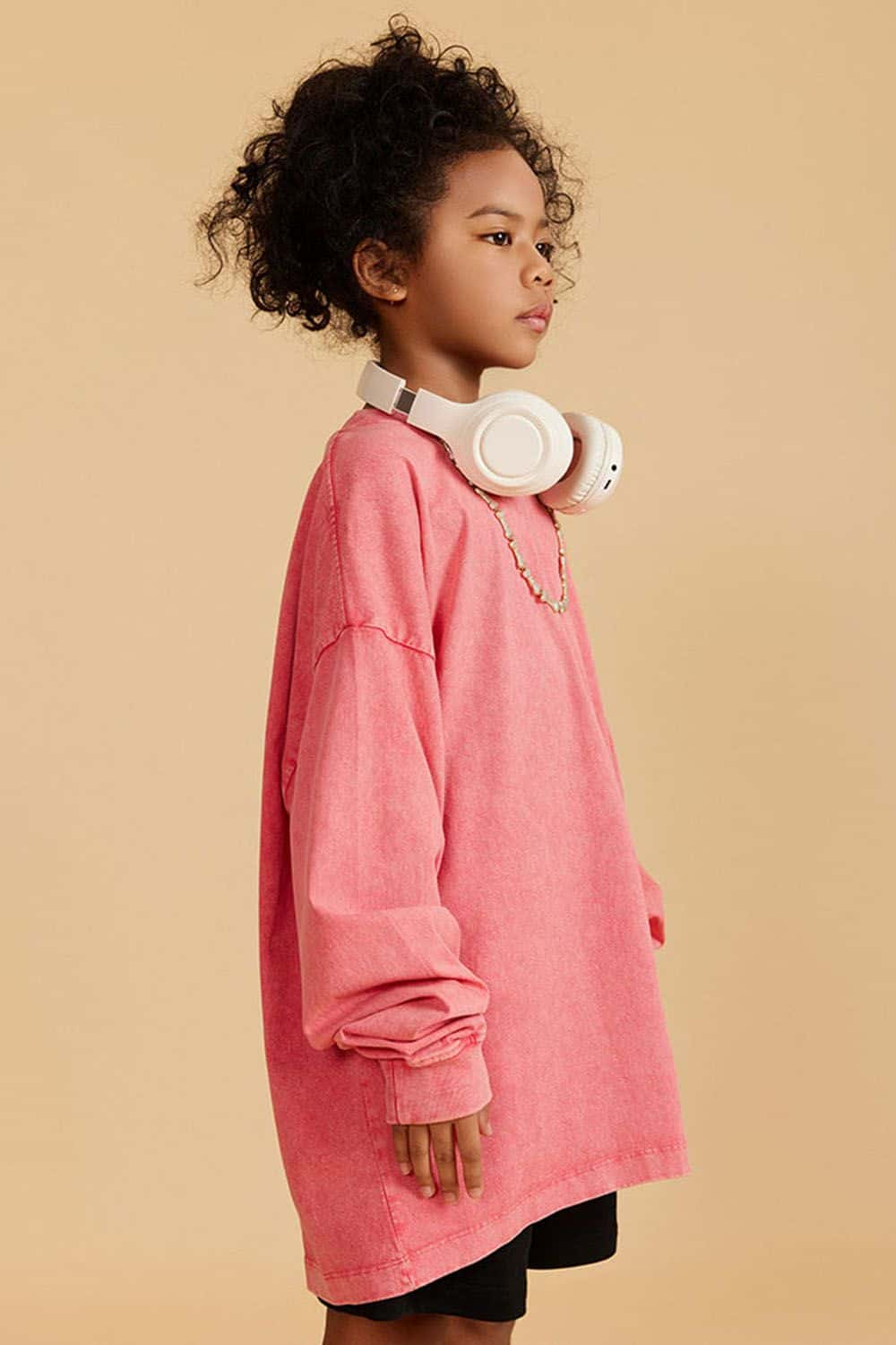 Kids' Vintage Washed Cotton Long Sleeve Top