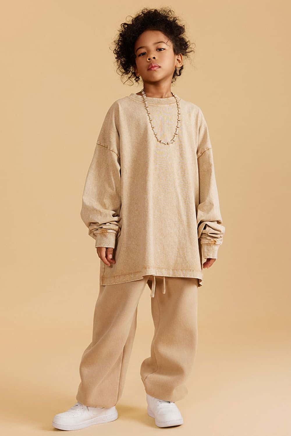 Kids' Vintage Washed Cotton Long Sleeve Top