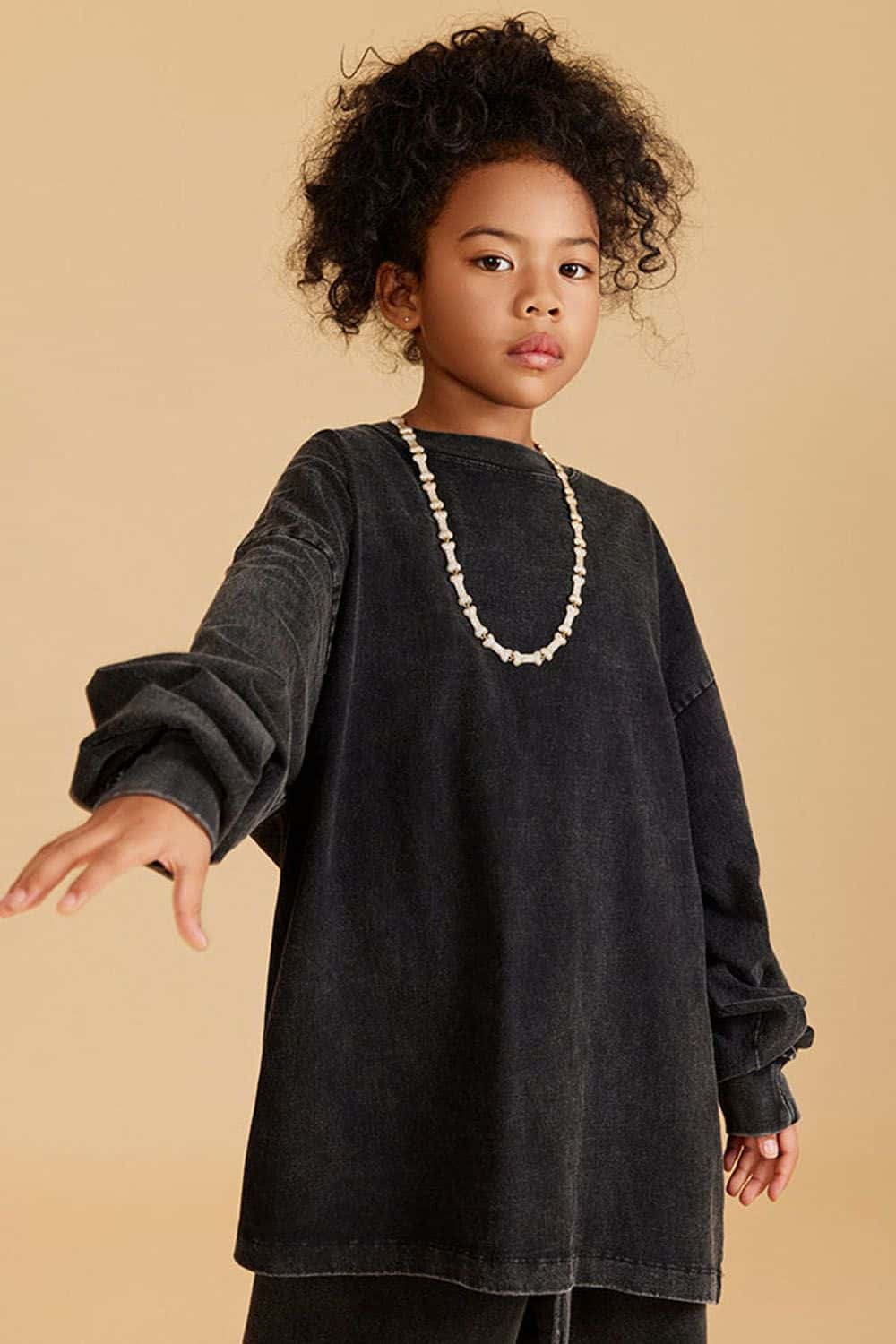 Kids' Vintage Washed Cotton Long Sleeve Top