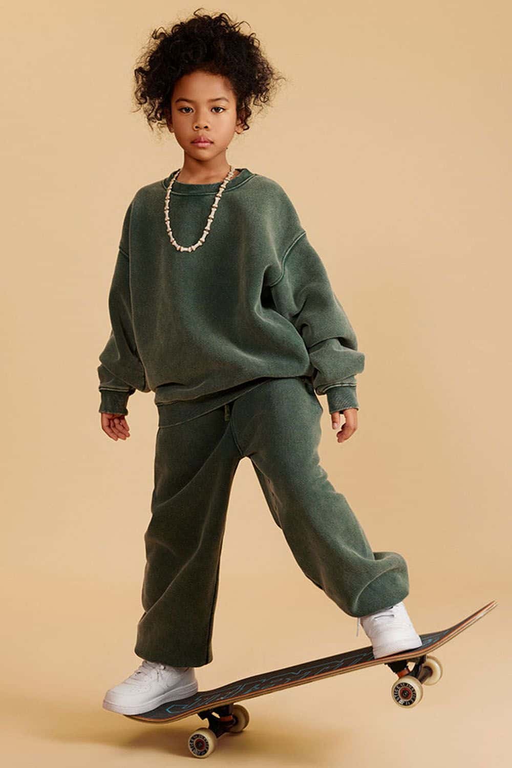 Kids' Heavyweight Washed Fleece-Lined Crew Neck Sweatshirt