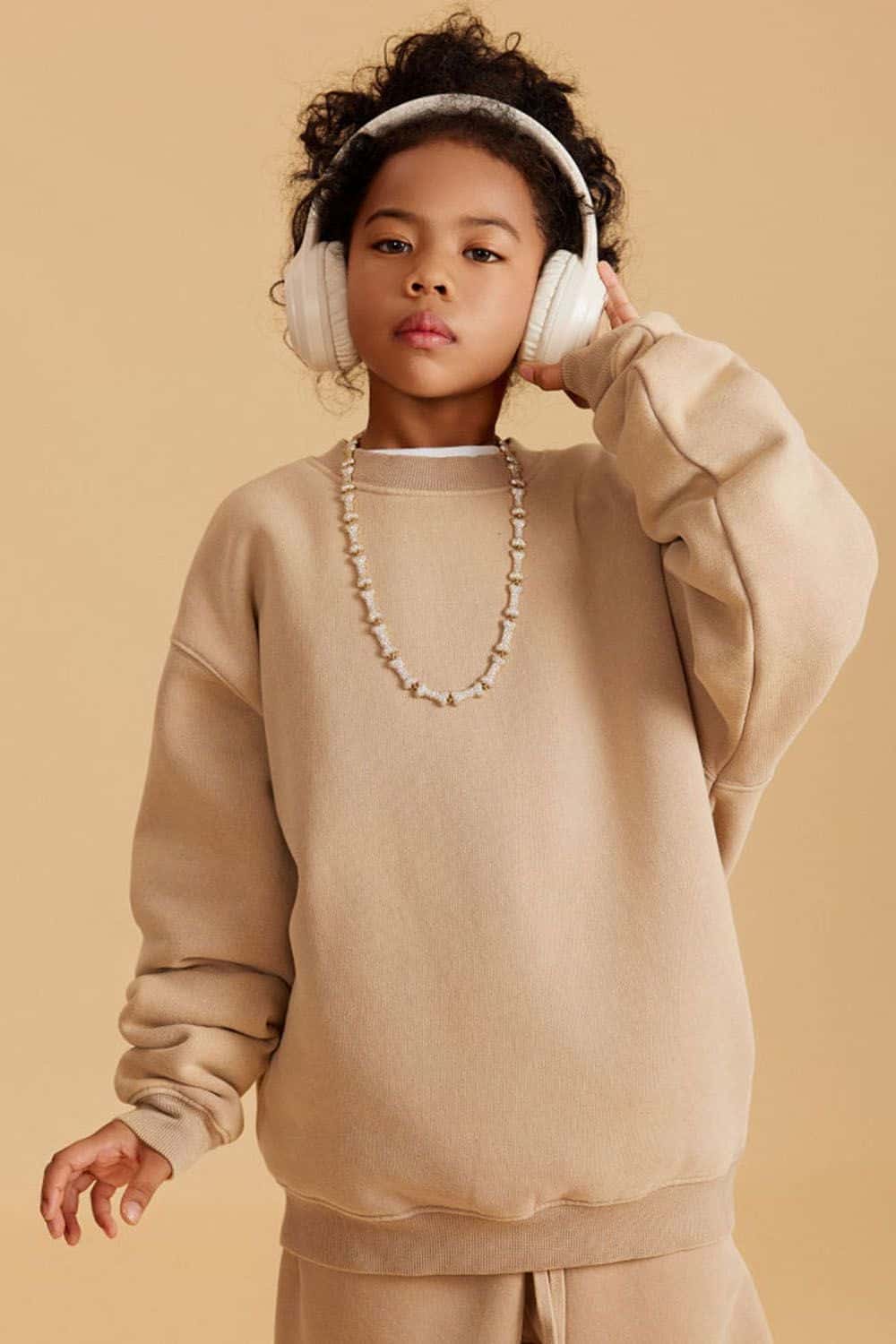 Kids' Heavyweight Washed Fleece-Lined Crew Neck Sweatshirt