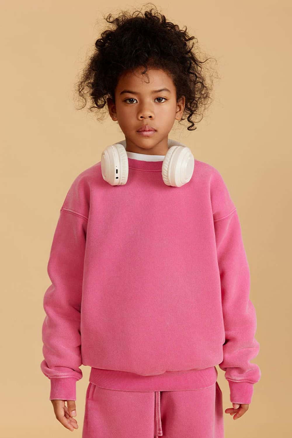 Kids' Heavyweight Washed Fleece-Lined Crew Neck Sweatshirt